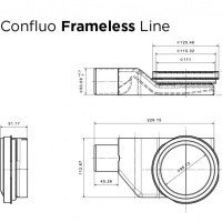 PESTAN Frameless Line 13701318 Душевой лоток 450 мм - готовый комплект для монтажа с декоративной решёткой (чёрный матовый)