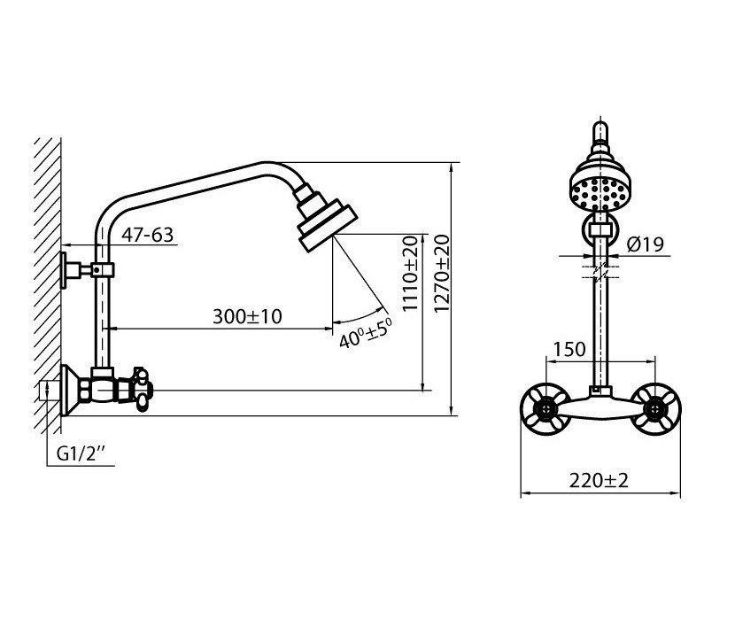 Варион Лазер 1530362 Душевая система с двухвентильным смесителем (хром ...