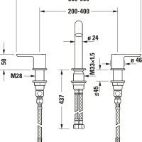 Duravit C.1 C11060005010 Смеситель для раковины на три отверстия (хром)