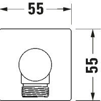 Duravit Shower UV0630010046 Подключение для душевого шланга | с держателем лейки (чёрный матовый)