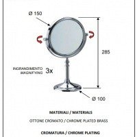 REMER Universal RB640CR Зеркало косметическое Ø 150 мм (хром)