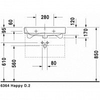 Duravit Happy D.2 2318650027 Раковина для мебели шлифованная