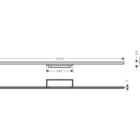 Hansgrohe RainDrain Minimalistic 56223000 Трап для душа 1200 мм - внешняя часть под плитку (хром)