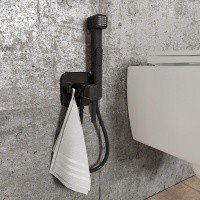 IDDIS Axes 004BLS0i08 Гигиенический душ в комплекте со смесителем (чёрный матовый)
