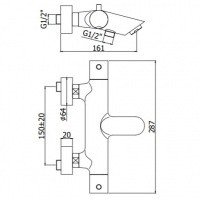 Paffoni Light LIQ022HGSP Термостат для ванны (золото матовое)