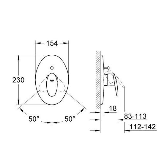 GROHE Taron 19532IM0 - Смеситель для ванны | душа (хром - синее стекло ...