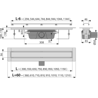 AlcaPlast Marble APZ15S-300 Душевой трап 300 мм | комплект с основой под кладку плитки
