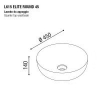 AeT Elite Round L615T0R0V0101 Раковина накладная Ø 455 мм (белый матовый)