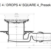 PESTAN Standard Square 4 13000139 Душевой трап 150*150 мм - готовый комплект для монтажа с декоративной решёткой (золото)