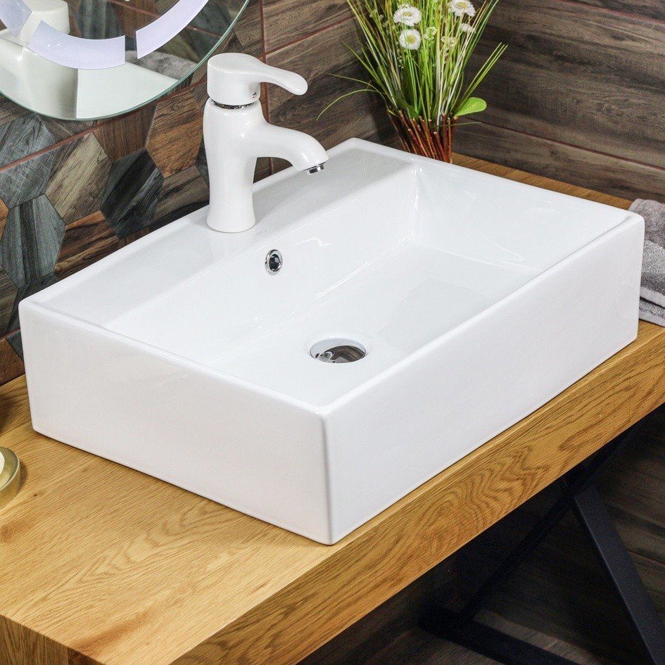 MELANA 7295-805 Раковина накладная 59*45 см (белый), в магазине ...