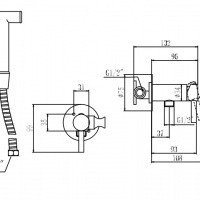 Savol S-FXQ008 Гигиенический душ - комплект со смесителем (хром)