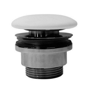 GSI PVC09 Сливной гарнитур | донный клапан для раковины без перелива (белый матовый)