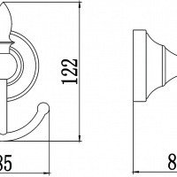 Savol Серия 68A S-06854A Двойной крючок для халата и полотенца (хром)