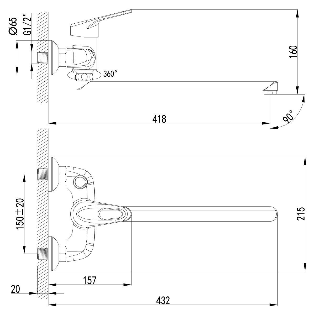 Lemark Luna LM4117C - Смеситель для ванны с поворотным изливом (Хром ...