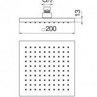 NOBILI Cube AD139/108CR - Верхний душ 200*200 мм (хром)