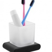 REMER Lounge LN15NO Стакан для зубных щёток подвесной (матовое стекло | черный матовый)