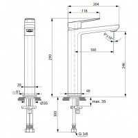 Высокий смеситель для раковины A6329AA Ideal Standard Tonic II (хром)