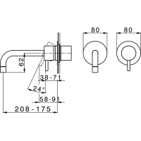 CISAL Less New LN00551621 Настенный смеситель для раковины (хром)