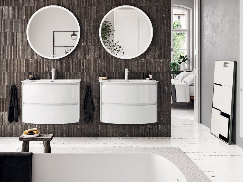 Berloni Bagno WAY ROUND WARBS2CHD4C 101 Тумба под раковину 80*48 см (белый глянцевый)