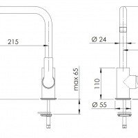REMER Energy EY72U Высокий смеситель для кухни (хром)