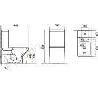 CeramaLux 2170AXMDH Унитаз компакт безободковый с крышкой микролифт (серый матовый)