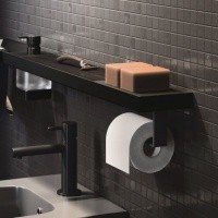 INDA Indissima Barra A8826NNE Держатель для туалетной бумаги на рейлинг (чёрный матовый)
