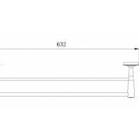 RUSH Balearic BA39532 Двойной держатель для полотенца 600 мм (хром)