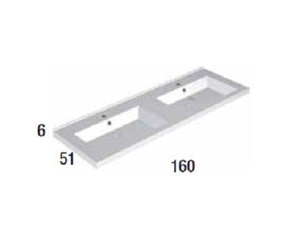 Berloni Bagno Art TN160D Двойная раковина для мебели на 160 см, в ...