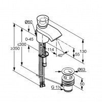 KLUDI JOOP! 55023H705 - Смеситель для раковины (хром - хрусталь зеленый)