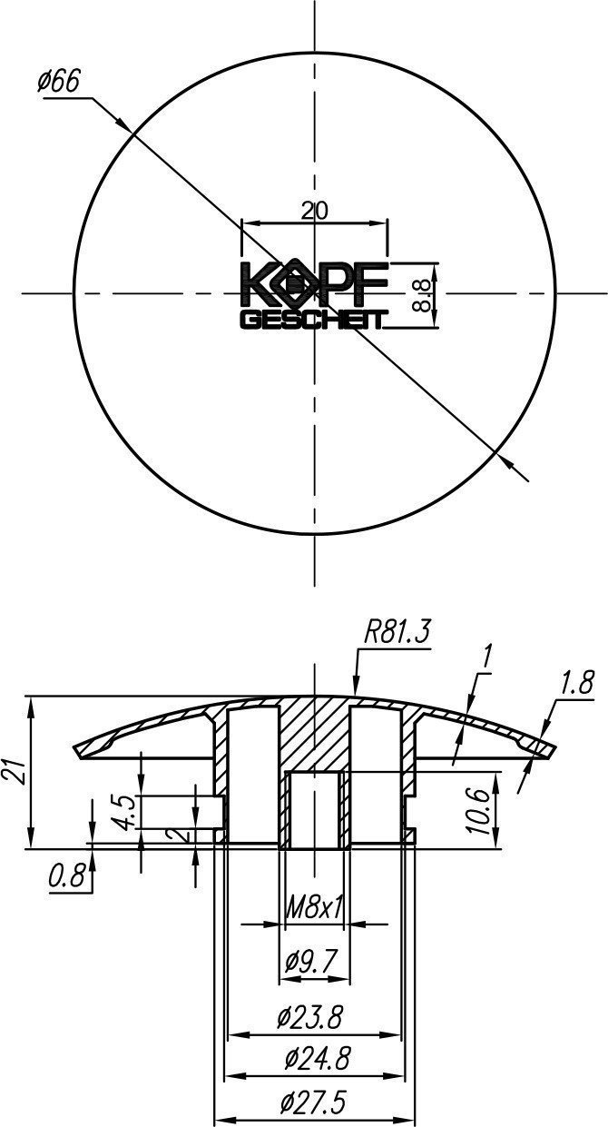 KOPFGESCHEIT KGA100 - Металлический сифон для раковины ...