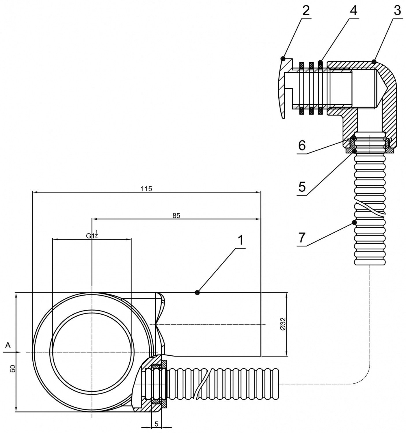 KOPFGESCHEIT KGA100 - Металлический сифон для раковины ...
