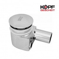 KOPFGESCHEIT KGA100 - Металлический сифон для раковины | низкопрофильный, с донным клапаном (хром)