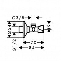 Hansgrohe 13902000 - Угловой вентиль для подключения смесителя ⅜ (хром)