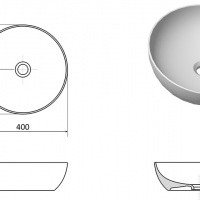 Ravak Uni Slim-B XJX01140003 Раковина накладная 400*400 мм (белый)