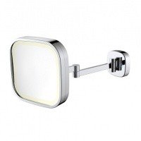 JAVA S-M332 Зеркало косметическое настенное с увеличением и подсветкой (хром)