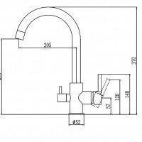 Savol S-L1802 Высокий смеситель для кухни с функцией подачи питьевой воды (хром)