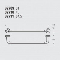 Colombo Design BASIC B2710 Держатель для полотенца 46 см (хром)