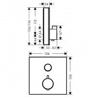 Термостатический смеситель для душа 15737400 Hansgrohe ShowerSelect Glass (белый, хром)