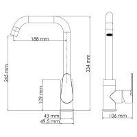 WasserKRAFT Alz 28807 Высокий смеситель для кухни (хром)