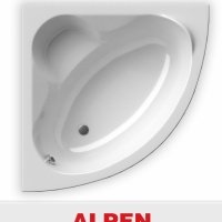 Акриловая ванна ALPEN Venus 120 ALPVNS120, гарантия 10 лет, угловая форма, объём 190 литров, цвет - snow white (белоснежный)