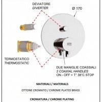 Remer Minimal NT09KBBG Термостатический смеситель для ванны - внешняя часть (золото шлифованное)