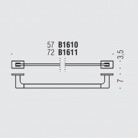 Colombo Design LOOK B1610.NM - Держатель для полотенца 57 см (черный матовый)