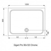 Ravak Gigant Pro Chrome XA04G701010 Душевой поддон 1200*900 мм (белый)
