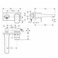 A6334AA Ideal Standard Tonic II Встраиваемый смеситель для раковины (хром)