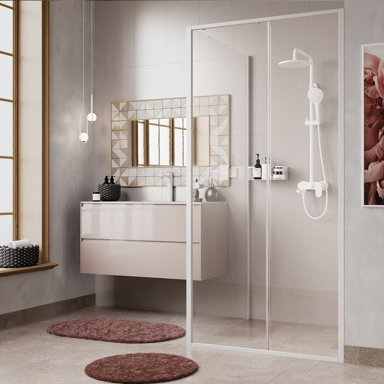WasserKRAFT Rhin 44S19 Душевой уголок 1000*1000*2000 мм (белый), купить ...