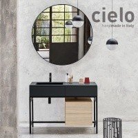 Ceramica CIELO Milano MILABA+MIBCLBA - Раковина 120*50 см | в комплекте с консолью и тумбой (Basalto)