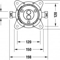 Duravit GK5900003000 Внутренний механизм напольного смесителя для ванны