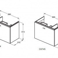 Подстолье под раковину C6744WG Ideal Standard Connect Space