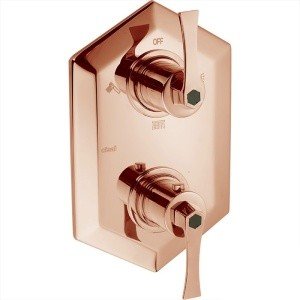 Cisal Cherie CF0192007E Термостат для ванны на 3 потребителя - внешняя часть (розовое золото | черный матовый)