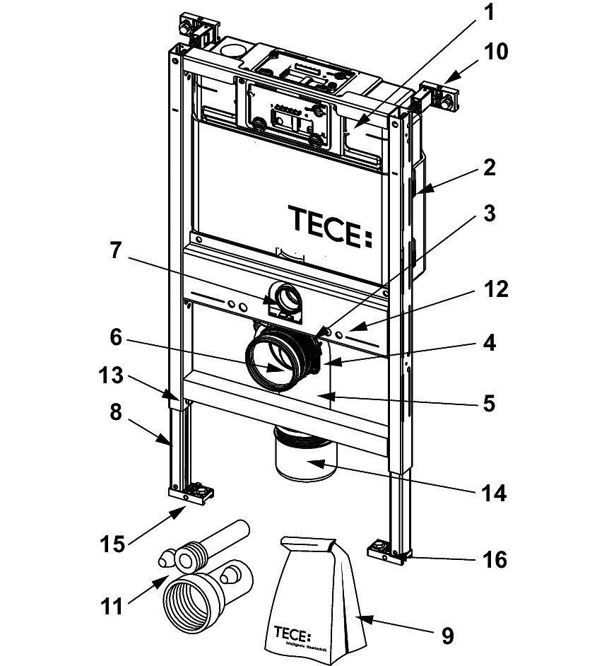 Схема установки инсталляции. Инсталляция TECE 9300001. Инсталляция для унитазов TECE 9300001. Система инсталляции для унитазов TECE TECEPROFIL 9300001. Инсталляция TECE Base.
